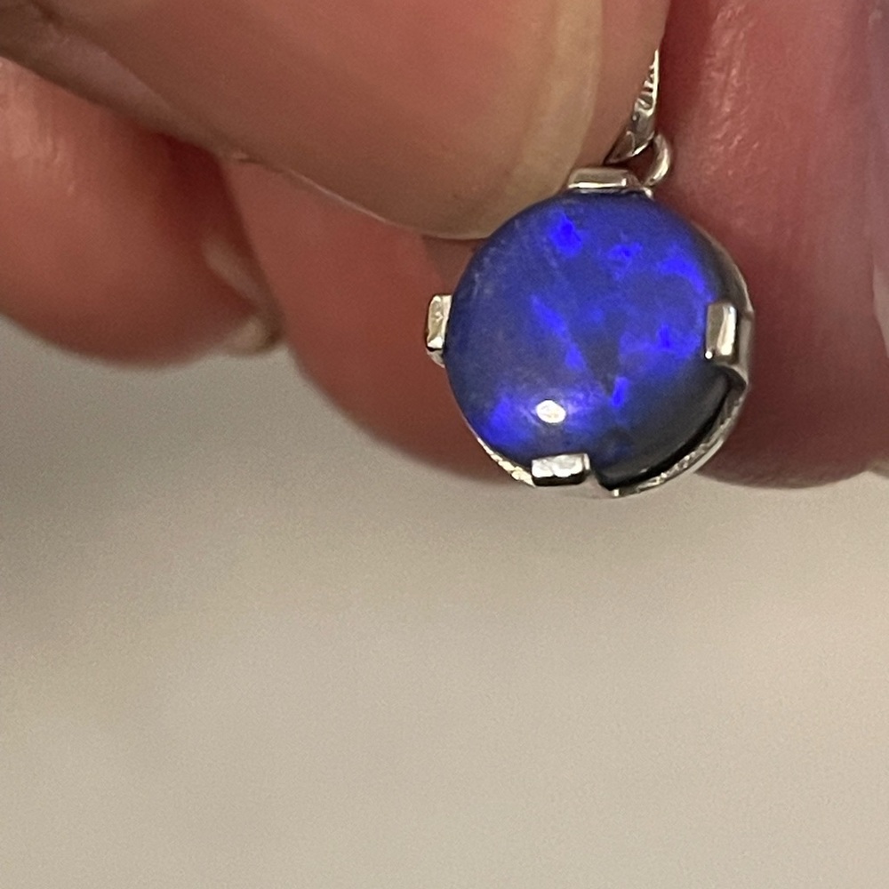 14K white gold opal Pendant - Picture 2 of 7